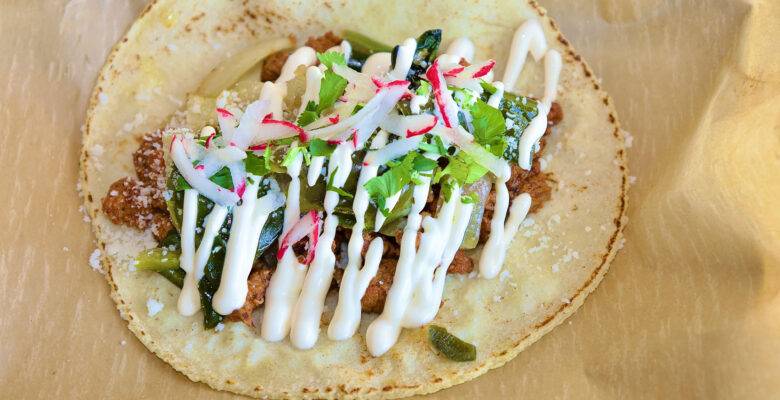 Taco City Louisville signature dishes  Al Pastor Tacos, Carne Asada Tacos, Barbacoa Tacos, Chorizo Tacos, various house-made salsas.